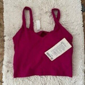 Lululemon size 6 NWT cropped align tank ripened raspberry